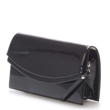 Originálna dámska listová kabelka čierna lesklá - Delami Broome