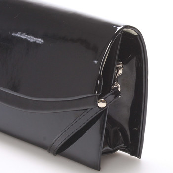 Originálna dámska listová kabelka čierna lesklá - Delami Broome