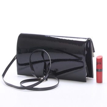 Originálna dámska listová kabelka čierna lesklá - Delami Broome