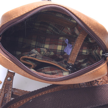 Malá luxusná pánská kožená taška hnedá - Hill Burry Werrek