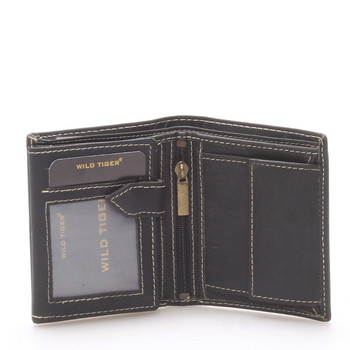 Malá pánska kožená peňaženka čierna - WILD Barnabas