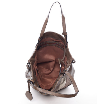 Dámska elegantná kabelka tmavo hnedá so vzorom - Maria C Eirene