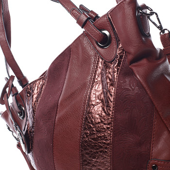 Dámska elegantná kabelka tmavo červená so vzorom - Maria C Eirene