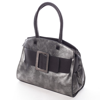 Luxusná strieborne šedá dámska kabelka do ruky - MARIA C Erasto