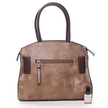 Luxusná svetlo hnedá dámska kabelka do ruky - MARIA C Erasto