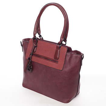 Elegantná dámska kabelka cez rameno vínová - MARIA C Eleana