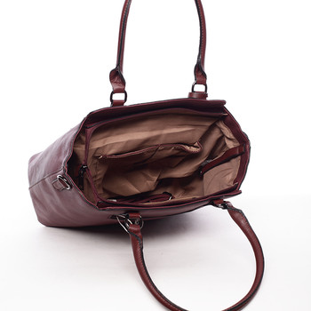 Elegantná dámska kabelka cez rameno vínová - MARIA C Eleana
