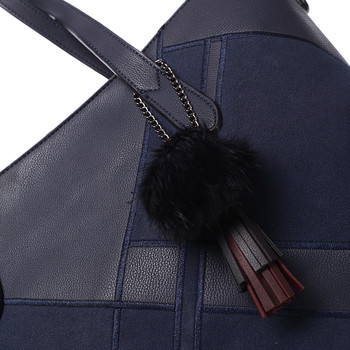 Väčšia módna dámska kabelka cez rameno tmavo modrá - MARIA C Galene