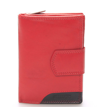 Luxusná väčšia dámska kožená peňaženka červená - Bellugio Calista