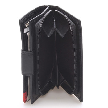 Luxusná väčšia dámska kožená peňaženka čierna - Bellugio Calista