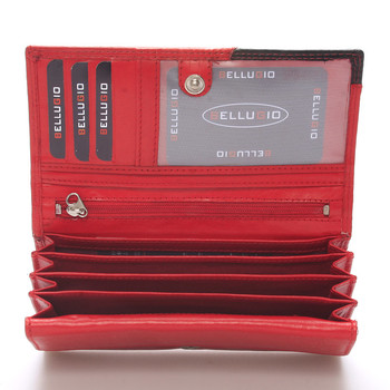 Veľká štýlová dámska kožená peňaženka červená - Bellugio Calixte