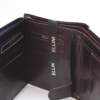 Elegantná pánska kožená peňaženka čokoládovo hnedá - Ellina Daemon