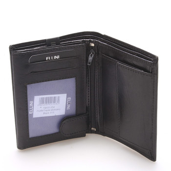 Elegantná pánska kožená peňaženka čierna - Ellina Daemon