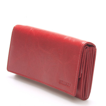 Veľká dámska kožená peňaženka červená - Bellugio Caeneus