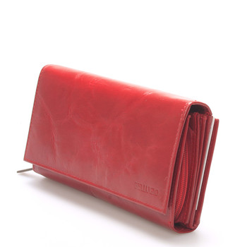 Veľká kožená červená dámska peňaženka - Bellugio Calantha