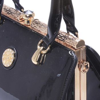 Dámská lakovaná černá kabelka - Jessica