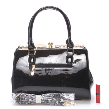 Dámská lakovaná černá kabelka - Jessica