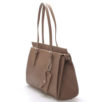 Elegantná tmavá camel dámska kabelka cez rameno - David Jones Dennisa