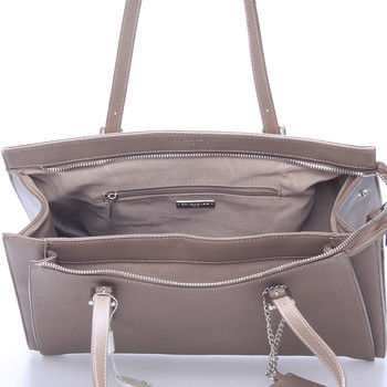 Elegantná tmavá camel dámska kabelka cez rameno - David Jones Dennisa
