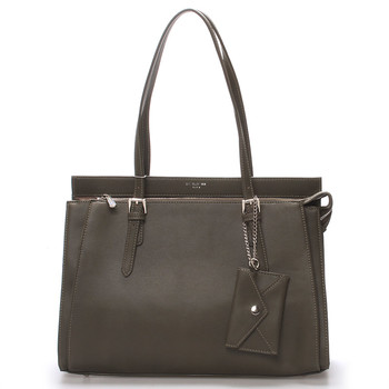 Elegantná khaki  dámska kabelka cez rameno - David Jones Dennisa