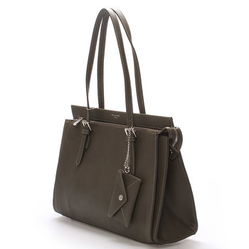 Elegantná khaki  dámska kabelka cez rameno - David Jones Dennisa