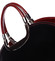Dámska oválna čierno červená kožená spoločenská kabelka - ItalY Yevgeny