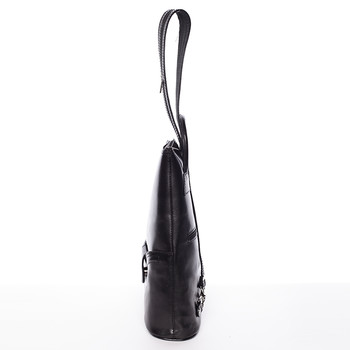 Dámsky originálny kožený čierny batoh - ItalY Zenina