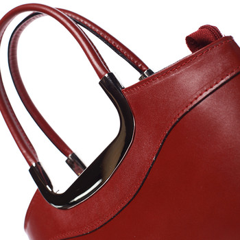 Červená kožená kabelka do ruky ItalY Stefanie