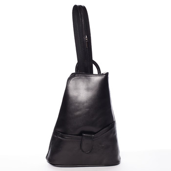 Dámsky originálny kožený čierny batoh - ItalY Zenina