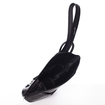 Dámsky originálny kožený čierny batoh - ItalY Zenina