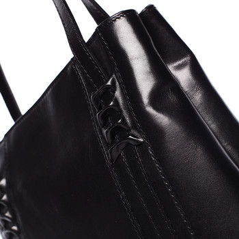 Čierna kožená kabelka cez rameno - ItalY Zosimovi
