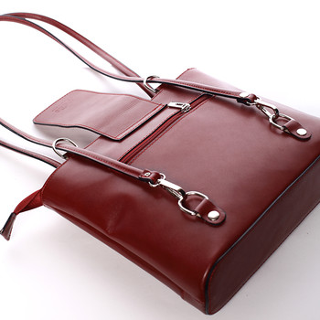 Unikátna dámska kožená kabelka/batoh červená - ItalY Zephyr