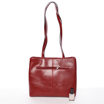 Červená kožená kabelka cez plece - ItalY Yura
