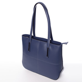 Moderná dámska kožená kabelka tmavo modrá - ItalY Adalicia