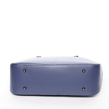 Moderná dámska kožená kabelka tmavo modrá - ItalY Adalicia