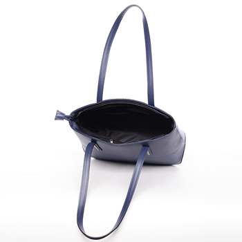 Moderná dámska kožená kabelka tmavo modrá - ItalY Adalicia