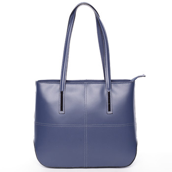 Moderná dámska kožená kabelka tmavo modrá - ItalY Adalicia