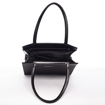 Originálna dámska kabelka do ruky čierna so strieborným kovaním - Delami Chereen