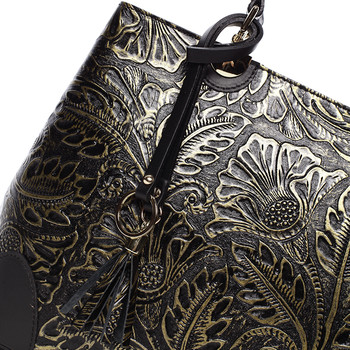 Originálna dámska kožená kabelka zlatá - ItalY Mattie