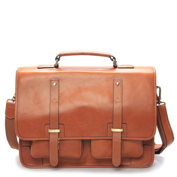 Luxusná kožená aktovka koňaková - Gerard Henon Harman