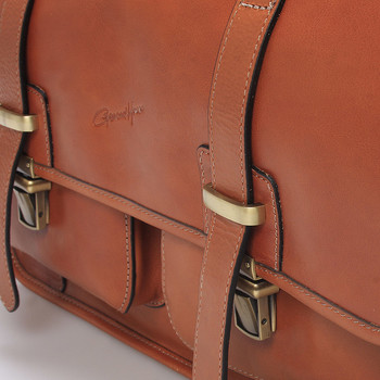 Luxusná kožená aktovka koňaková - Gerard Henon Harman