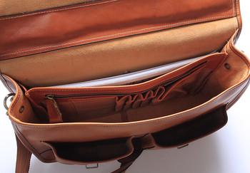 Luxusná kožená aktovka koňaková - Gerard Henon Harman