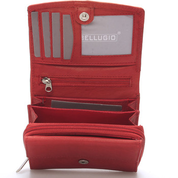Štýlová kožená dámska peňaženka červená - Bellugio Smith