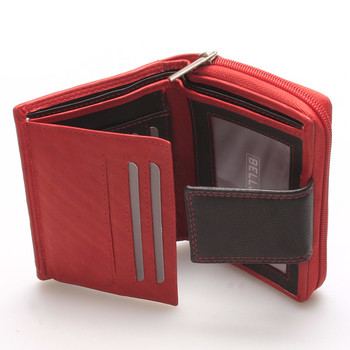 Dámska kožená peňaženka červeno čierna - Bellugio Eurusie