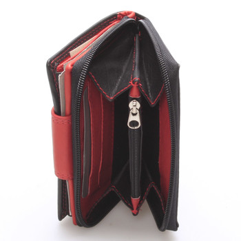 Dámska kožená peňaženka čierno červená - Bellugio Eurusie