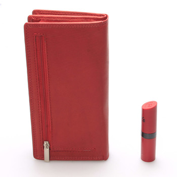 Veľká dámska kožená peňaženka červená - Bellugio Glykys