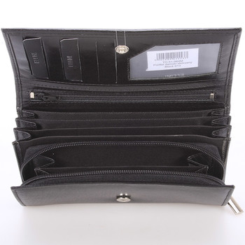 Dámska väčšia kožená čierna peňaženka - Ellina Damaris