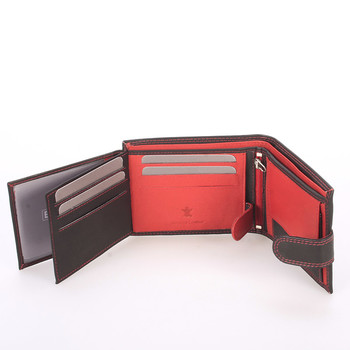 Pánska kožená peňaženka čierno červená - Bellugio Eurus