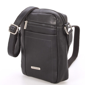Perfektná pánska čierna kožená taška - SendiDesign Halir