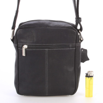 Menšia čierna pánska kožená taška - Sendi Design Merlin